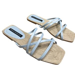 NWB French Connection Light Blue and Tan Sandals Size 6